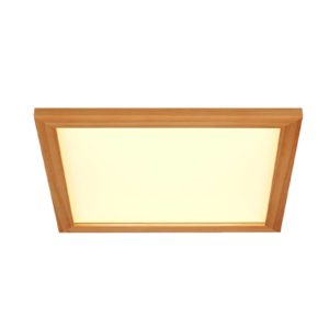 Lucande Joren LED stropní, hranaté, dřevo 42 cm