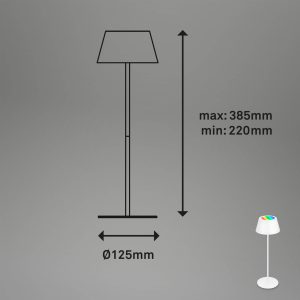 LED stolní lampa Kiki s baterií, RGBW, bílá