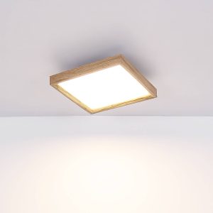 LED stropní světlo Cinderella dřevo CCT 30 x 30 cm