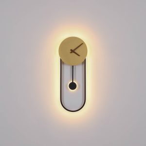 LED nástěnné světlo Sussy s hodinami