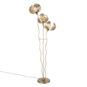 Vintage stojací lampa zlatá 3-světelná - Botanica Kringel