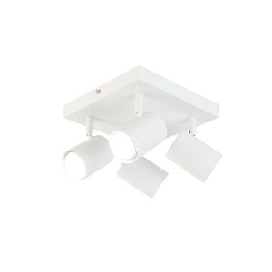 Chytré stropní svítidlo bílé čtvercové vč.4 Wifi GU10 – Jeana