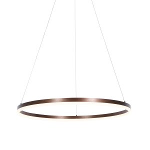 Designové závěsné svítidlo bronzové 80 cm včetně LED 3-stupňově stmívatelné - Anello