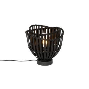Orientální stolní lampa černý bambus - Pua