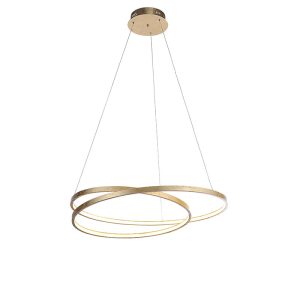 Designová závěsná lampa zlatá 72 cm včetně LED stmívatelné - Rowan