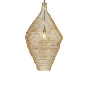 Orientální závěsná lampa zlatá 60 cm - Nidum L.