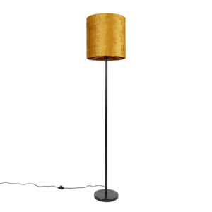 Klasická stojací lampa černý odstín zlatá 40 cm – Simplo