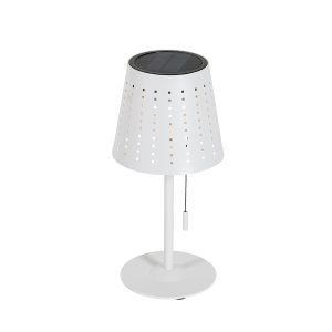 Venkovní stolní lampa bílá včetně LED 3-stupňové stmívatelné dobíjecí a solární – Ferre