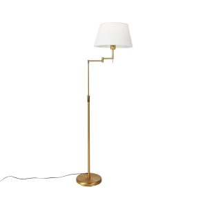 Chytrá stojací lampa bronzová s bílým stínidlem včetně Wifi A60 – Ladas Deluxe