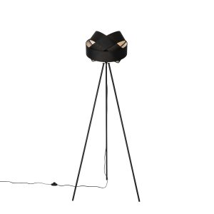 Moderní stojací lampa černá - Látková
