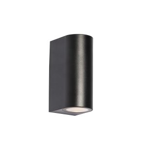 Moderní venkovní nástěnné svítidlo černé plastové oválné 2-světlo – Baleno