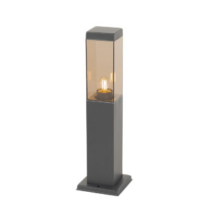 Moderní venkovní lampa tmavě šedá s kouřem 45 cm - Malios