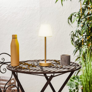 Mosazná stolní lampa včetně LED dobíjecí s dotykovým stmívačem - Renata