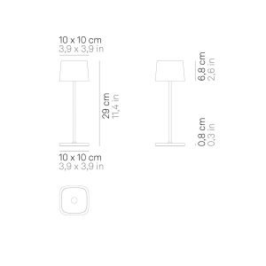 Zafferano Ofelia 3K dobíjecí stolní lampa IP65 bílá