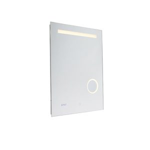 Koupelnové zrcadlo 60x80 cm vč. LED s dotykovým stmívačem a hodinami - Miral