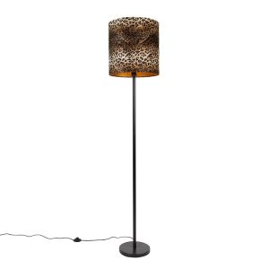 Stojací lampa černý odstín leopardí design 40 cm - Simplo