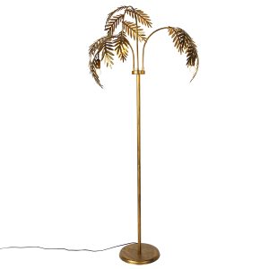 Vintage stojací lampa starožitná zlatá 3-světelná velká – Botanica