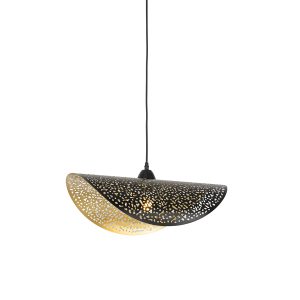 Orientální závěsná lampa černá se zlatou 50 cm – Japke