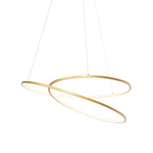 Designová závěsná lampa zlatá 72 cm včetně LED 3-stupňově stmívatelná – Jeřabina