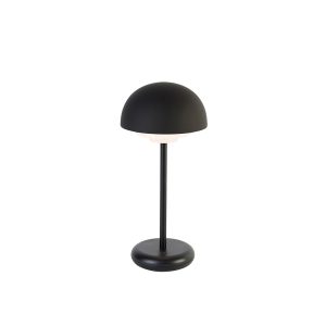 Černá stolní lampa včetně dobíjecího LED a 3-stupňového dotykového stmívače – Maureen