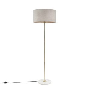 Stojací lampa mosaz se šedým odstínem 50 cm – Kaso