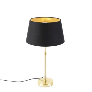 Stolní lampa zlatá / mosazná s odstínem černé se zlatem 32 cm – Parte