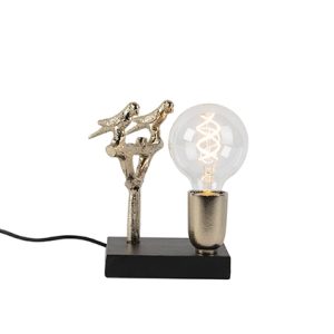 Art deco stolní lampa černá se zlatem 18,5 cm – Pajaro