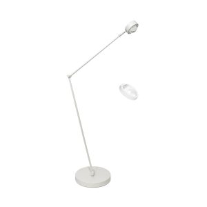Stojací lampa Jyla, bílá, nastavitelná, čočka, 3000K