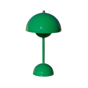 &Tradiční LED dobíjecí stolní lampa Flowerpot VP9, signální zelená