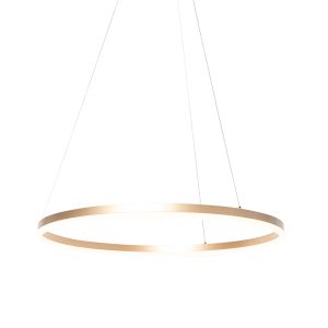 Designová prstenová závěsná lampa zlatá 80 cm včetně LED a stmívače – Anello