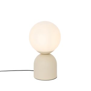 Hotelová elegantní stolní lampa béžová s opálovým sklem – Pallon Trend