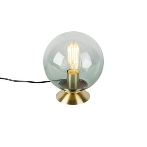Art deco stolní lampa mosaz se zeleným sklem – Pallon