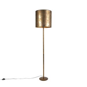Vintage stojací lampa zlatá s odstínem starého bronzu 40 cm – Simplo
