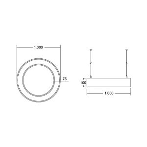 BRUMBERG Biro Circle Ring direct on/off 100cm stříbrná 3000 K