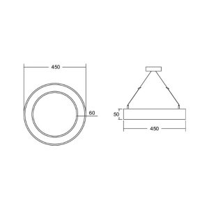 BRUMBERB Biro Circle Ring5 direct CCT DALI, Ø 45 cm, bílý