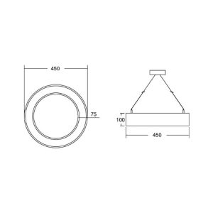 BRUMBERG Biro Circle Ring10, přímý, Ø 45 cm, CA, CCT, bílý