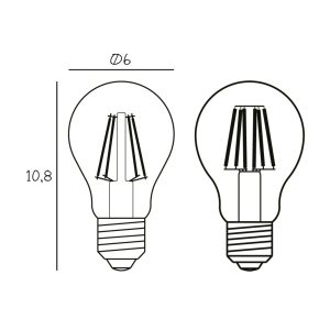 Libovolná LED žárovka, E27 Ø 6 cm 5 W 2 200 K stmívatelná
