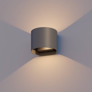 Venkovní nástěnné svítidlo Calex LED Oval, nahoru/dolů, výška 10 cm,