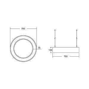 BRUMBERG Biro Circle Ring direct 75cm 50W on/off černá 840
