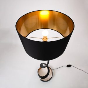 Stojací lampa Vortice, černá/zlatá, výška 157 cm, železo