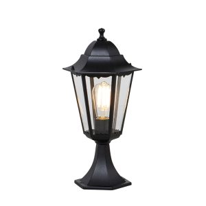 Klasická venkovní lampa podstavce černá 48,6 cm IP44 – New Orleans