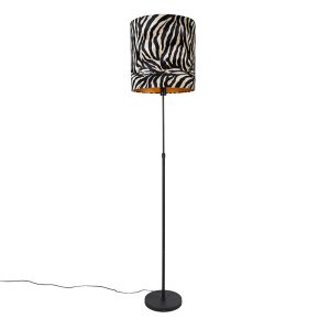 Stojací lampa černý odstín zebra design 40 cm nastavitelný – Parte