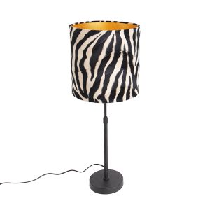 Stolní lampa černý odstín zebra design 25 cm nastavitelný – Parte