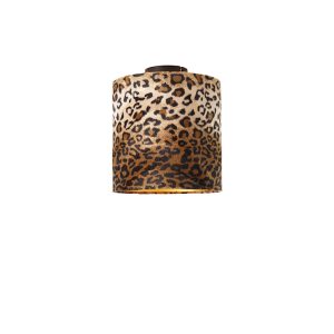 Stropní lampa matně černý odstín leopardí design 25 cm – Combi