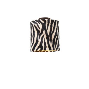 Stropní lampa matně černé sametové stínění s designem zebra 25 cm – Combi