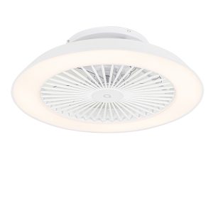 Chytrý stropní ventilátor bílý včetně LED s dálkovým ovládáním – Deniz