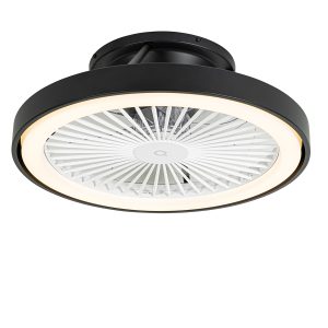 Chytrý stropní ventilátor černý včetně LED s dálkovým ovládáním – Dave