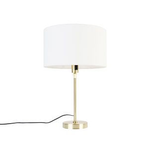 Stolní lampa zlatá nastavitelná se stínidlem bílá 35 cm – Parte