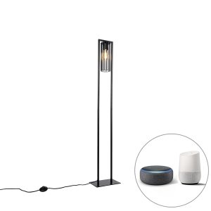 Chytrá moderní stojací lampa černá včetně Wifi ST64 – Balenco Wazo