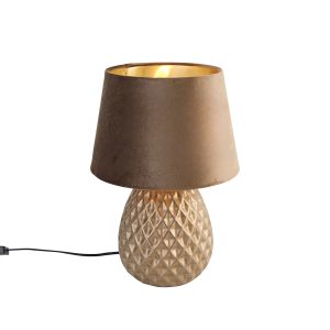 Klasická stolní lampa hnědá 35 cm – Betty